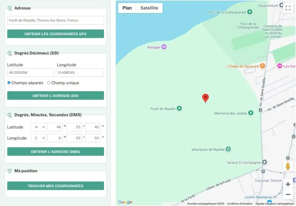 localisation exacte de ces coordonnées