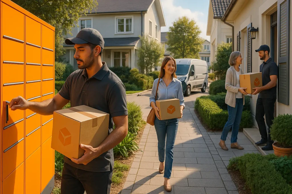 Différences entre livraison à domicile, en point relais et en consigne(1)