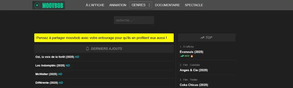 l’adresse de Droskop change régulièrement