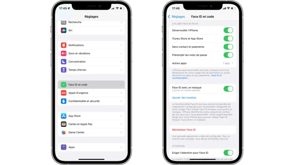 Masquer une application via les réglages Temps d’écran