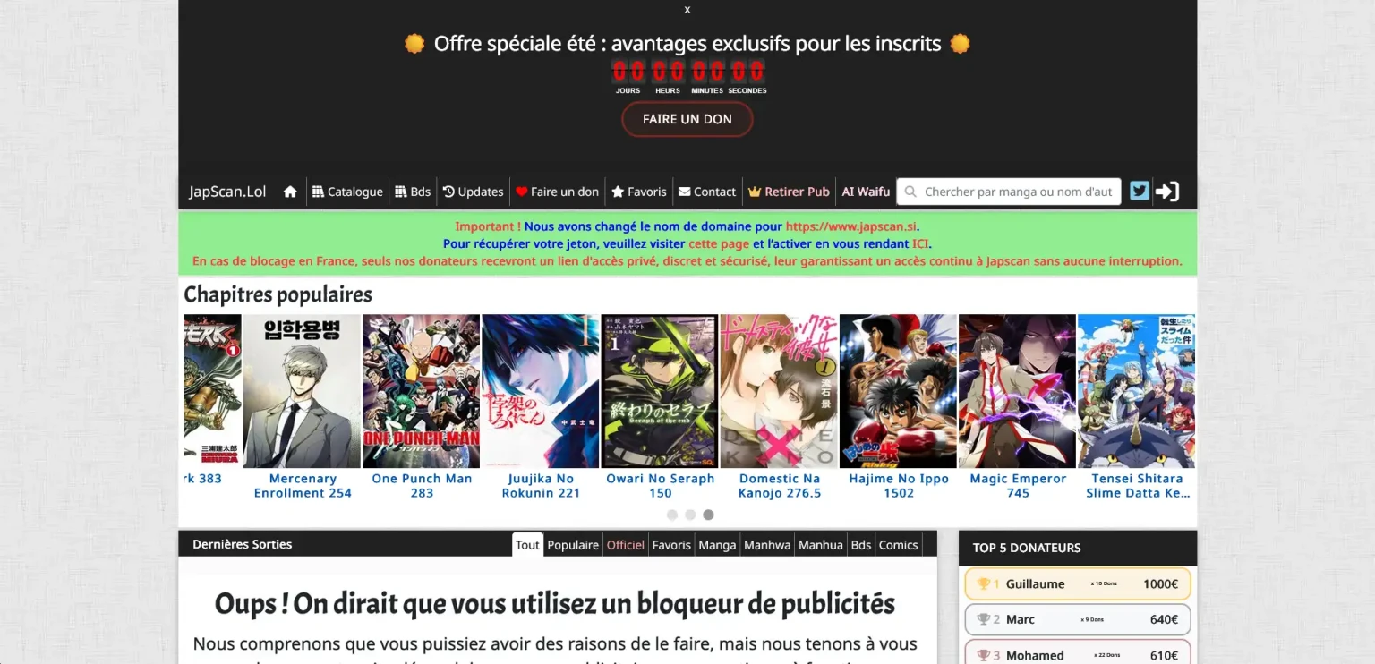nouvelle adresse de Japscan