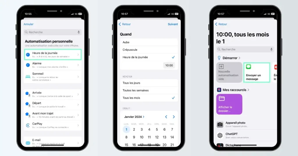 programmer un message sur iPhone
