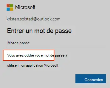 réinitialiser ou vérifier son mot de passe Microsoft