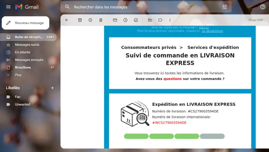 vérifier qu’il ne s’agit pas d’une arnaque ou d’un faux message