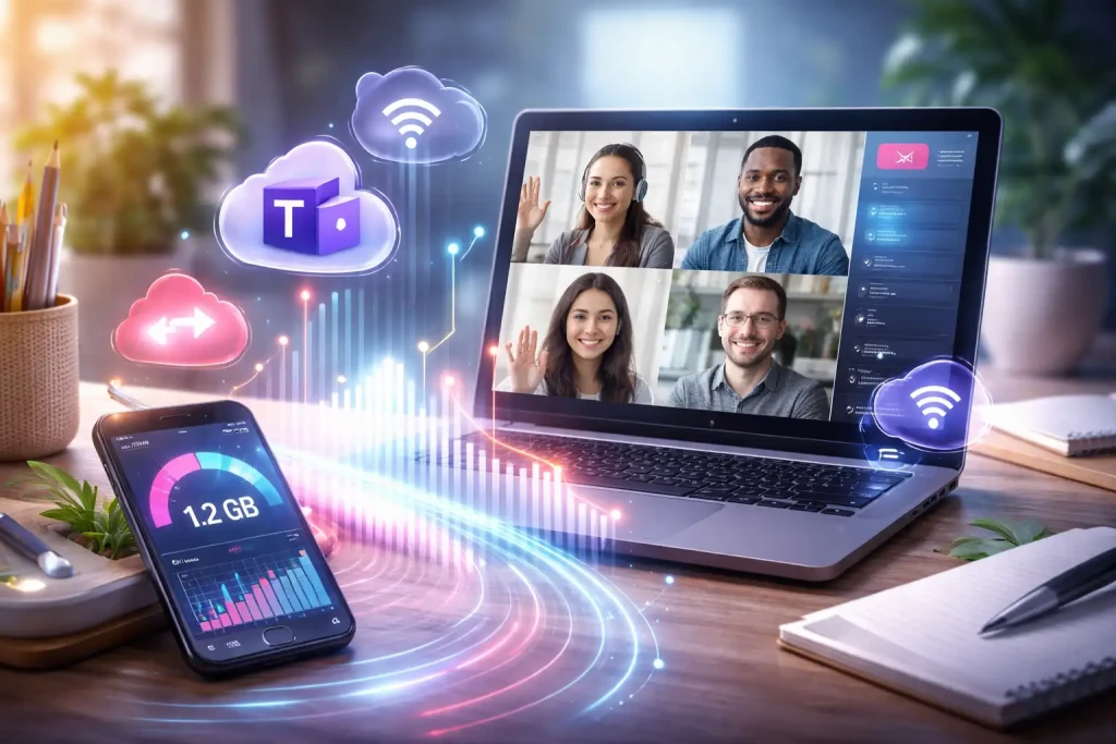 Combien de data consomme Teams en visioconférence