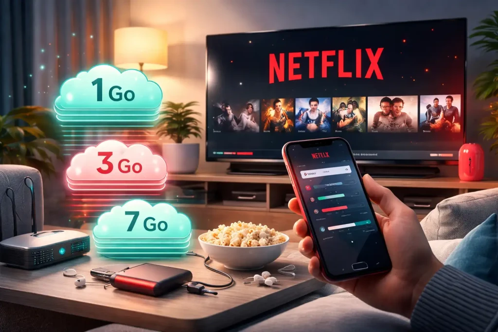 Combien de Go consomme un film sur Netflix