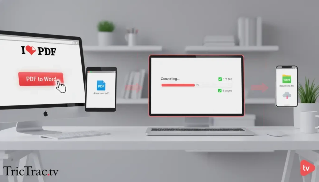 Etapes à suivre pour convertir un PDF en Word avec IlvovePDF