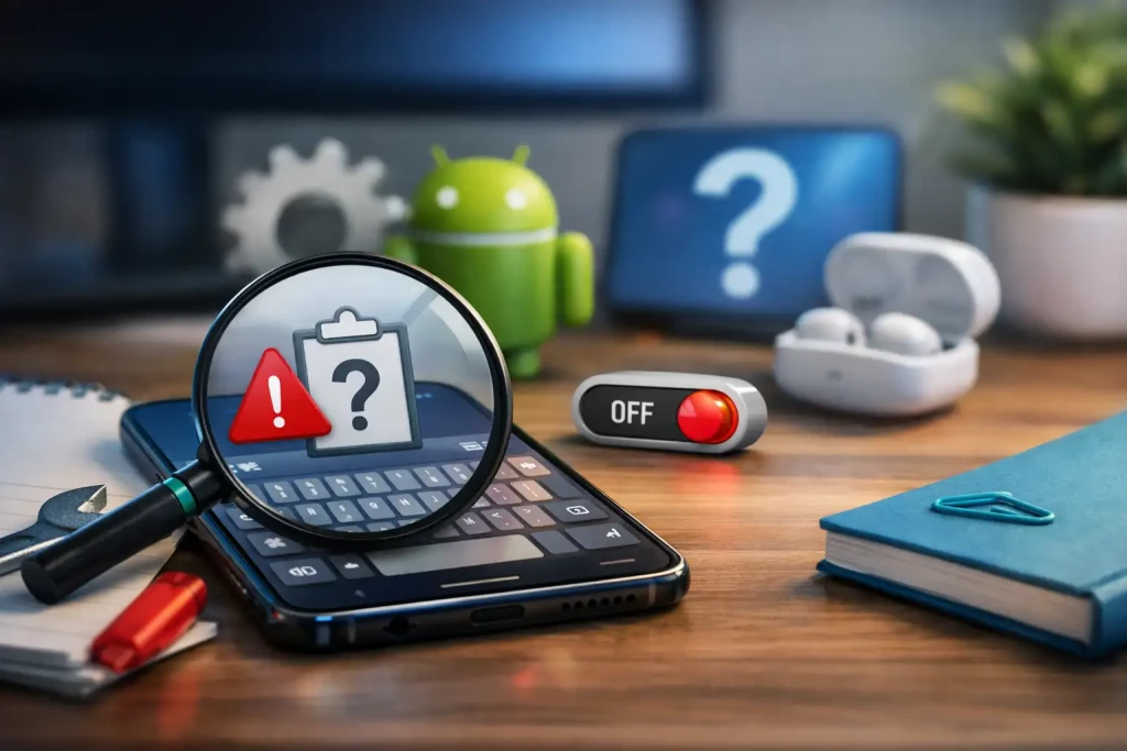 Pourquoi je ne vois pas le presse papier sur mon téléphone Samsung