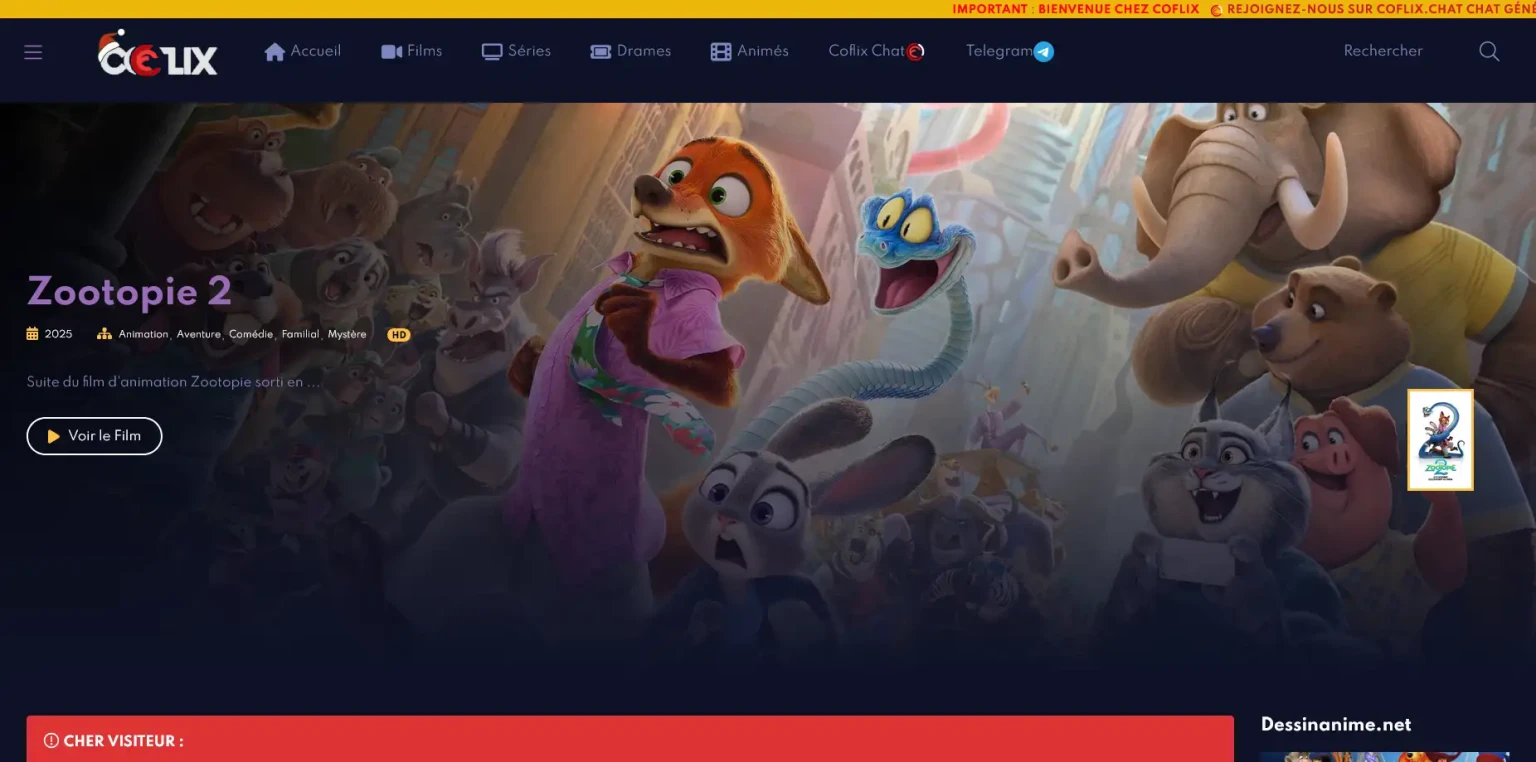 Coflix, nouvelle adresse